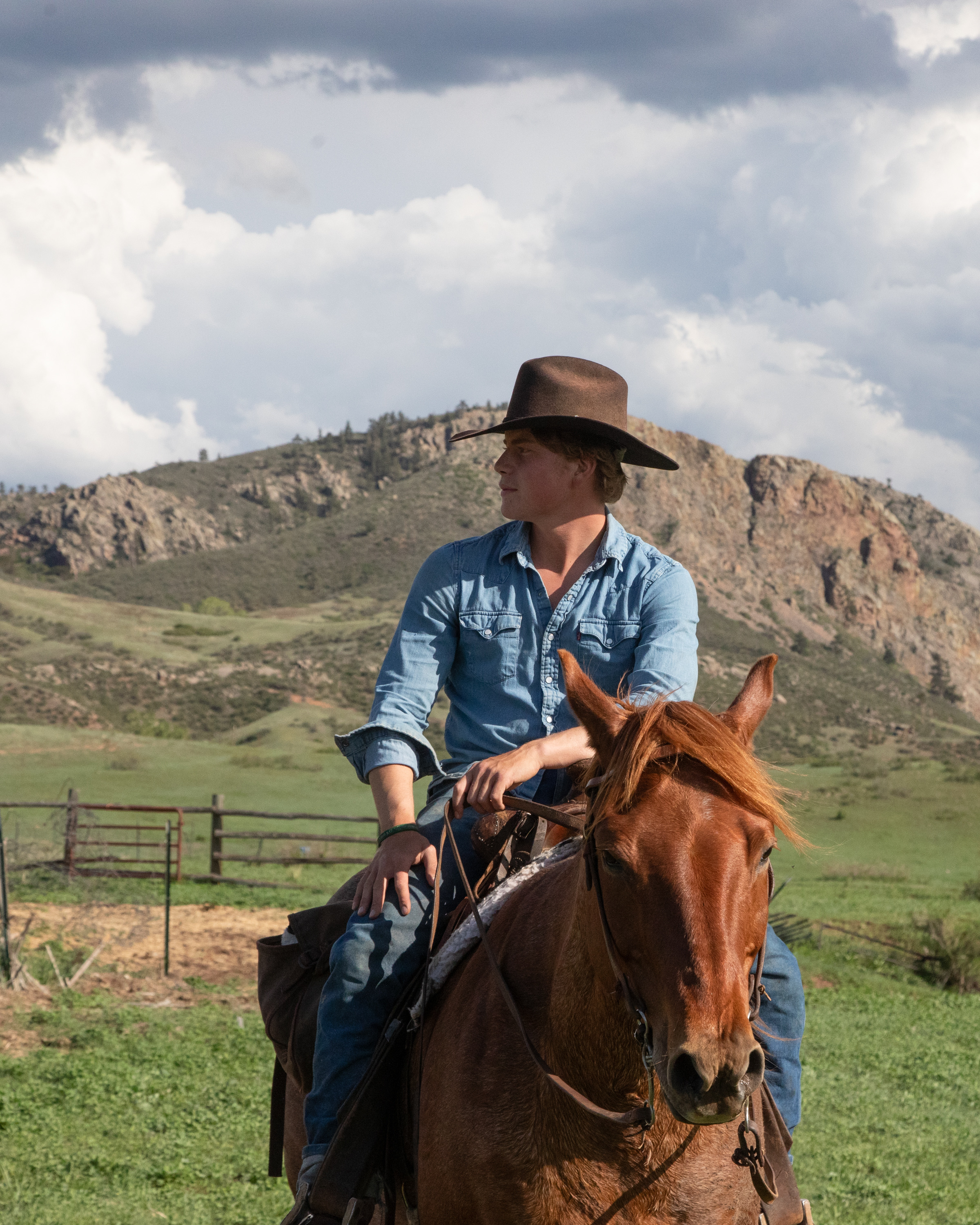 Samuel Crooks on horseback